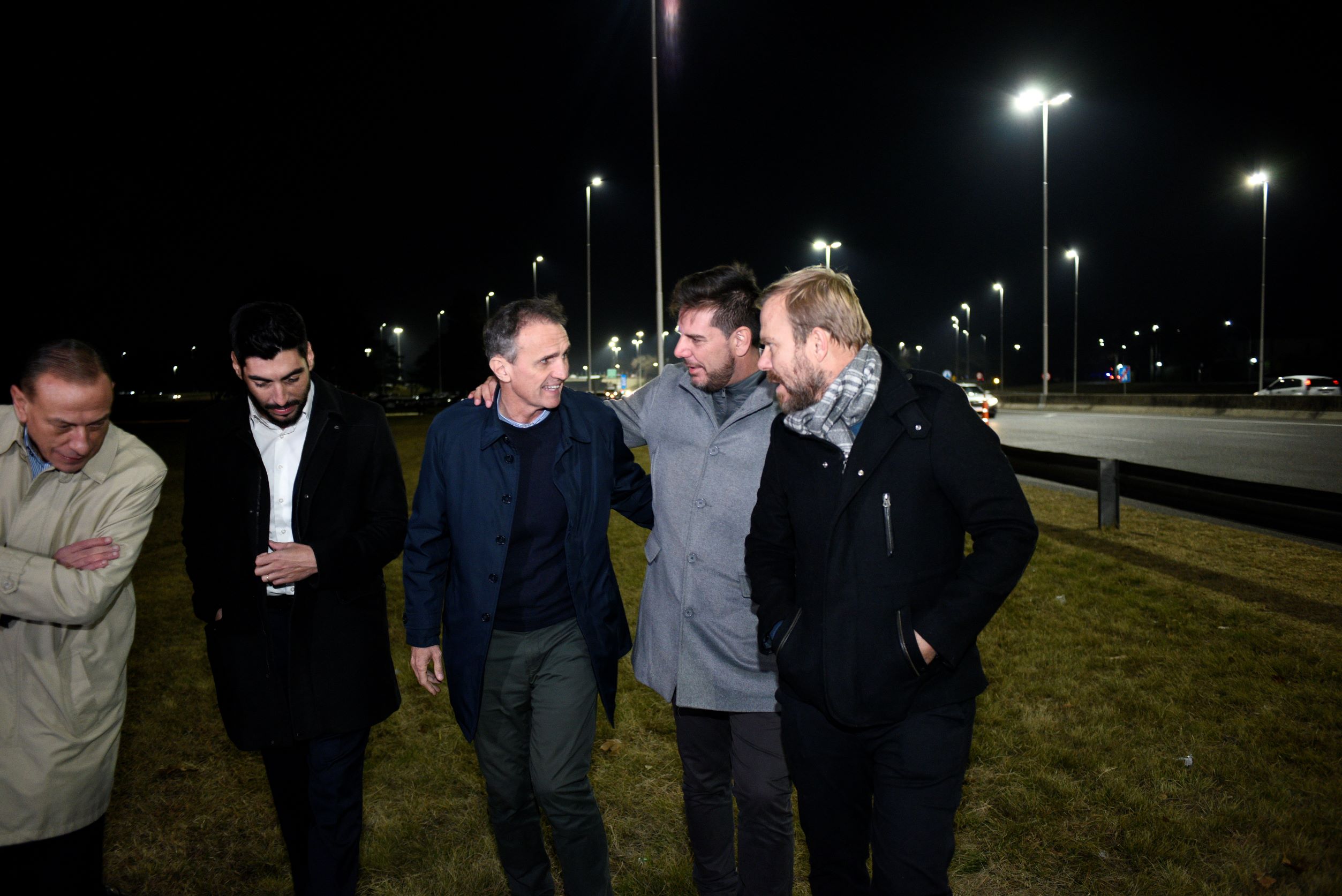 Atanasof, Katopodis, Granados, Moyano y Arrieta durante la recorrida